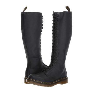 Doc Martens tall lace up black leather boots